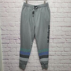 Quiksilver Lounge Sweatpants Joggers Mens M Drawstring Pockets Shin Stripes